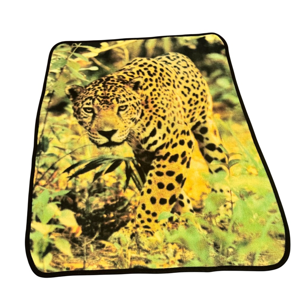 Vintage Cabin‎ Fever by Ramatex Stalking Leopard Throw Blanket Safari Recycled